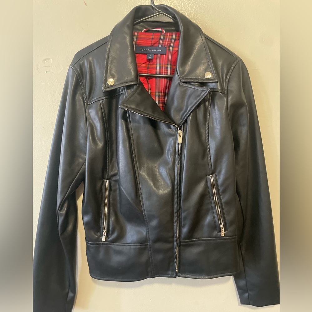 Tommy Hilfiger Faux Leather Jacket Women Medium